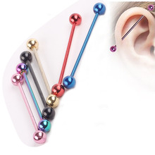 50pcs/lot wholesale mix color stainless steel ear piercing industrial barbell fake ear gauges piercing tragus cartilage earring 2024 - buy cheap