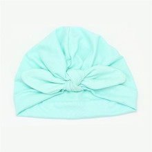 Beanie 1Pcs Cute Sweet Baby Hat Candy Color Baby Newborn Beanies with Knot Bow Turban Cap Elastic Accessories 2024 - buy cheap