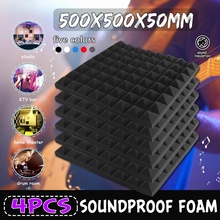 4pcs 50X50X5mm Acoustic Foam Soundproofing Foam Sound Treatment Studio Room Absorption Wedge Tiles Polyurethane Foam 2024 - buy cheap