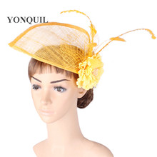 Sinamay Wedding Party Fascinators Fabric Flower Hat Occasion Church Hats Wedding Hair Accessories Bridal Hairstyle New Fashion 2024 - buy cheap
