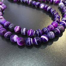 High quality 8mm 10mm Purple stripe Natural Amethysts agat Stone Beads For Jewelry Making DIY Bracelet Necklace Strand 2024 - buy cheap