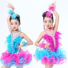 Child Professional Latin Dance Dress for Stage Competition Ballroom Dance Dress Girls Latin Dance Skirt Modern Ballet Dancewear 2024 - buy cheap