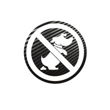 11CM*11CM No Dog Funny Ban Stop Car Sticker Warning Carbon  fibre Decal  yellow/white/red  x-008 2024 - buy cheap