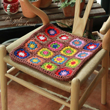 Original 38*38cm  Handmade Crochet Seat Cushion Korea DIY Home Chair Cushion National Traits Wedding Decor Prop 2024 - buy cheap
