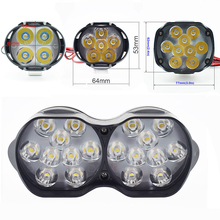 Faro LED para motocicleta, foco auxiliar de trabajo, lámpara de cabeza, 12V, 6500k, superbrillante, antiniebla 2024 - compra barato