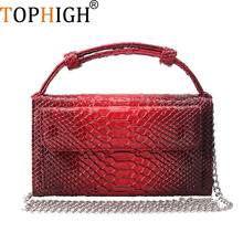 TOPHIGH Genuine Leather Day Clutches Bag Women Casual Female Tote Bags Fashion Soft Elephant Pattern Mini Handbag 2024 - buy cheap