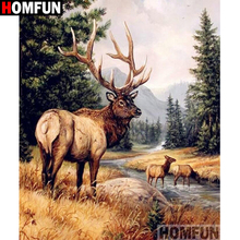 HOMFUN Full Square/Round Drill 5D DIY Diamond Painting "Animal deer" 3D Embroidery Cross Stitch 5D Home Decor A16659 2024 - buy cheap