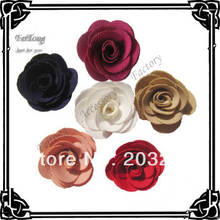Free shipping!24pcs/lot 6CM   New  Soft fabric rose flowers fashion accessory  5 colors for your choice 2024 - buy cheap