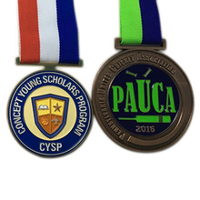 Medallas chapadas en cobre antiguas personalizadas a bajo precio con cintas de alta calidad esmalte suave escuela deportes medalla 2024 - compra barato