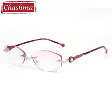 Chashma Brand Women Diamond Trimmed Tint Lenses Glasses Frame Prescription Spectacles Female Fashion Colored Stones Lenses 2024 - buy cheap