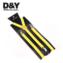 Men Women Suspenders For Trousers Pants Holder Clip-on Elastic Braces Slim Y-back gallus Fashion Candy Yellow 2020 New Gift Top 2024 - buy cheap