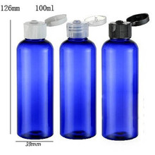 20x100 мл пустая синяя бутылка для крема для домашних животных с прищепкой, 100cc синяя пластиковая бутылка для шампуня, косметическая упаковка 2024 - купить недорого