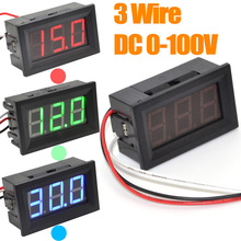 Digital Voltmeter 0-100V Red/Green/Blue(Optional) LED Vehicles Motor Voltage Panel Meter Monitor Mini+free shipping -10000530 2024 - buy cheap