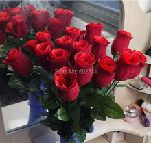 SPR Одиночная ветка темной розы 20 шт./лот высококачественный Шелковый цветок Свадебные цветы Невеста Держите цветы 2024 - купить недорого