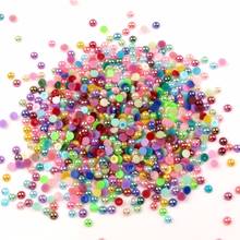 2000pcs 4mm Mixed AB Color Half Round Pearl Beads Craft FlatBack  Cabochon Embellishments For Scrapbooking DIY Accessories 2024 - buy cheap