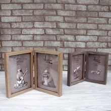 New Arrival Wooden Photo Frame Double  Pattern Box Vintage Retro Wooden Collage Photo Frame Home Accessories 2024 - buy cheap