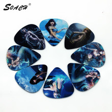 SOACH 10pcs/Lot 0.71mm thickness guitar strap guitar parts Beautiful mermaid blue PVC guitar picks 2024 - buy cheap