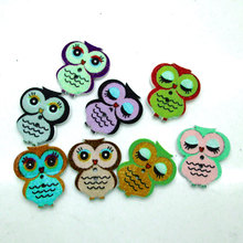 50pcs 21x18mm Mixed Owl Pattern Wooden Buttons For Clothes Crafts Sewing Decorative Needlework Scrapbooking DIY Accessories 2024 - buy cheap