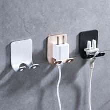 3pcs/Pack Aluminum Home Office Wall Powerful Adhesive Metal Power Plug Socket Holder Hanger Wall Storage Hook High Quality 2024 - buy cheap