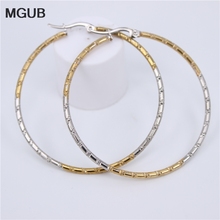 Big Circles 2 colors Hoop Earrings For Women Statement Gold Color Round Circle Loop Earring Party Gift Hot Sale LH708 2024 - buy cheap