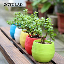 1pcs 7x7cm Cute Small Round Home Garden Office Decor Planter Plastic Plant Flower Pots New Arrival 2024 - buy cheap