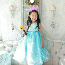 Raisvern/нарядное платье принцессы Эльзы для маленьких девочек; Одежда для девочек; костюм Эльзы для косплея; костюм на Хэллоуин и Рождество; вечерние платья с короной 2024 - купить недорого