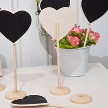 1 PCS Mini Wooden Heart/ Rectangle Shape Blackboard Chalkboard Stands Message Board creative wedding Party Table Card Decor 2024 - buy cheap