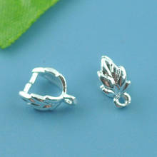 150Pcs Silver Plated Leaf Shape Pinch Bail Charms Jewelry Making Findings 9x7mm 2024 - buy cheap