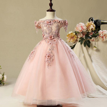 Nova menina de flor vestidos para o casamento cinderela meninas vestido princesa crianças festa primeiro comunhão vestido 2024 - compre barato
