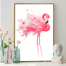 Bordado, diy ponto cruz, conjunto para kit de bordado, sonho flamingo pássaro padrão de impressão ponto cruz presente de casamento decoração de casa 2024 - compre barato
