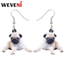 WEVENI Accessory Acrylic Sweet French Bulldog Pug Dog Earrings Dangle Drop New New Trendy Animal Jewelry For Women Girls Gift 2024 - buy cheap