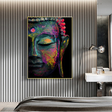 Buddha Wall Canvas Pictures Posters And Prints Modern Colorful Head Of Buddha Paintings On The Wall Art Canvas Prints Home Decor 2024 - buy cheap