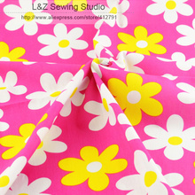 Tela de algodón con estampado de flores para niños, tejido de moda para ropa de vestir, acolchado, 1 metro x 145 cm de ancho, Rosa 2024 - compra barato