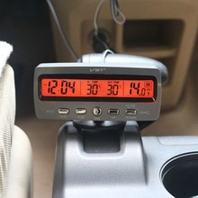 Termômetro multifuncional vst7045v, termômetro automotivo medidor de temperatura interna e externa para automóveis com calendário 2024 - compre barato