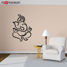 Modern Design Yoga Elephant Wall Sticker Vinyl Art Home Decor Room Removable Mural Ornament Indian Buddha Decals YD62 2024 - buy cheap