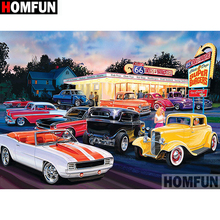 HOMFUN Diamond Painting Cross Stitch "Car scenery" Full Square Round Diy 5d Diamond Embroidery Picture Rhinestone Art A13051 2024 - buy cheap