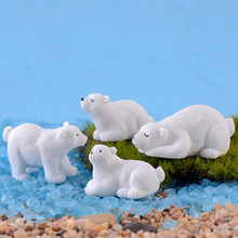 1 шт. милый белый медведь микро Пейзаж украшения для бонсай собаки гусиные смолы миниатюрные животные фигурки 2024 - купить недорого