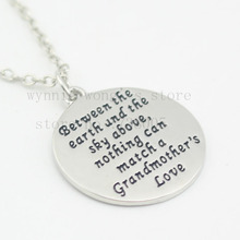 2016 new arrive Hand Stamped" Between The Earth And The Sky Above Nothing Can Match A Grandmother's Love" Grandmother's Necklace 2024 - buy cheap