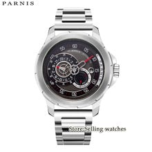 Parnis relógio masculino de 44mm, pulseira de aço com vidro de safira, vidro automático com data e janela 24 horas miyota 2024 - compre barato