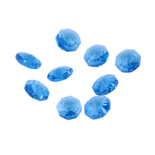 Aquamarine 14mm 500 Pcs/Lot Crystal  Suncatcher Crystal  Lighting Part Glass Octagon Beads In 2 Holes 2024 - buy cheap