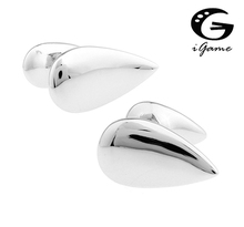 Igame designer abotoadeiras cor prata material de latão design de gota de água dupla face frete grátis 2024 - compre barato