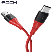 Кабель ROCK 3A USB Type C высокопрочный кабель USB Type-c для быстрой зарядки и синхронизации данных для Galaxy S8 plus Note 8 Oneplus 2 Xiaomi 2024 - купить недорого