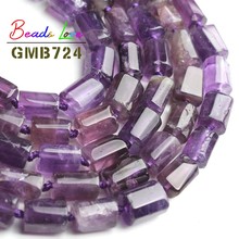 8x11mm Natural Column Shape Purple Crystal Amethysts Stone Spacer Loose Beads for Jewelry Making Diy Bracelet Necklace 15 Inch 2024 - buy cheap