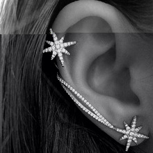 Hot Sale Star Ear Cuff Women Personality Luxury Clip Earrings For Women Fashion Crystal Ear Jacket Jewelry Wholesale 2024 - buy cheap