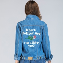 Jean jacket 2018 women embroidered denim female funny bomber jacket with embroidery coat autumn jacket for women TA804 2024 - buy cheap