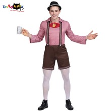 Disfraz de Oktoberfest para hombre, traje de adulto de Lederhosen, ropa de fiesta de cerveza para carnaval, bávaro alemán, vestido de lujo 2024 - compra barato