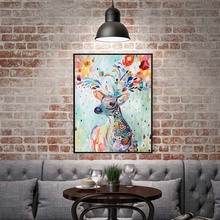 Pintura colorida de la lona de ciervos para decoración del hogar, póster impreso para sala de estar, dormitorio 2024 - compra barato