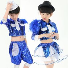 Leotardos de baile latino para niñas y niños, traje de cantante de baile con lentejuelas para Vestido de baile de Jazz Latina 2024 - compra barato