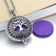 1pcs  Round Essential Oil Diffuser Filigree Locket Necklace with Colorful Diffuser Pads For Aromatherapy life Tree Necklace 2024 - buy cheap