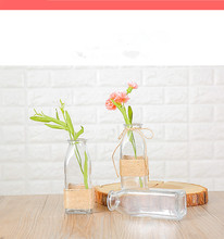 1PC New Glass Transparent Square Wshing Glass Vase Flower Arranging Straight Body Vase Container LF 167 2024 - buy cheap